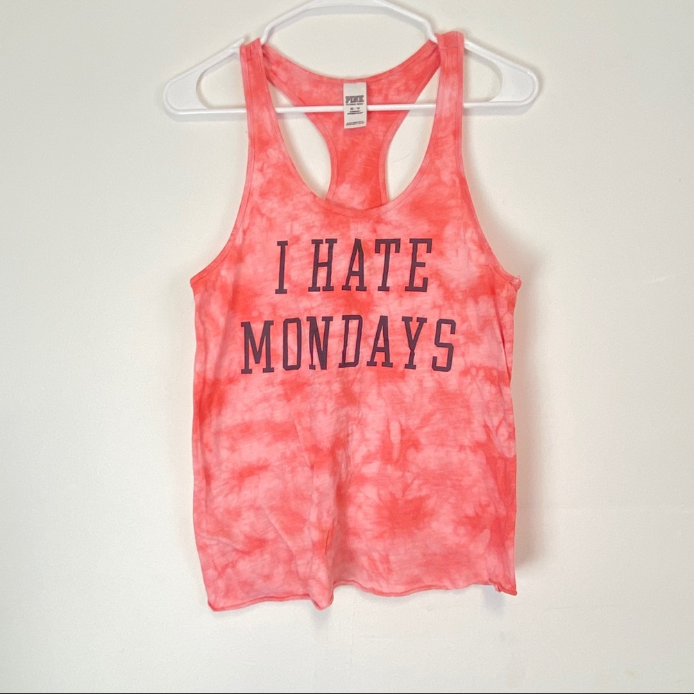Pink Victoria Secret I Hate Mondays Tie Dye Tank Top Size XSmall Pink